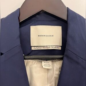 Scotch & Soda Dark Blue Jacket Blazer Viscose Cotton